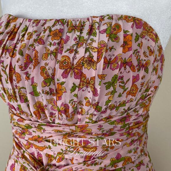 Extremely Rare Vintage Butterfly Dress ASO Charlie Monster In Law Strapless JLO - Picture 10 of 14